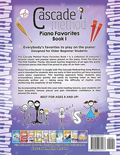 Cascade Method Piano Favorites Book 1 by Tara Boykin: A Collection of Universal and Popular Piano Favorites that Everyone Loves to Play on the Piano ... for Older Beginner Students (Ages 8 and Up) - Image 2
