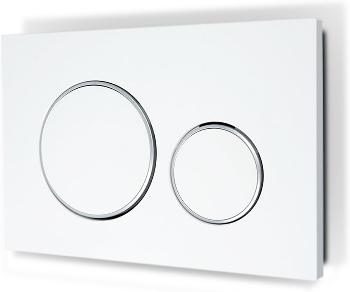 White Dual-Flush Actuator Plate for Concealed Cisterns Compatible with Sigma20 115.882.KJ.1