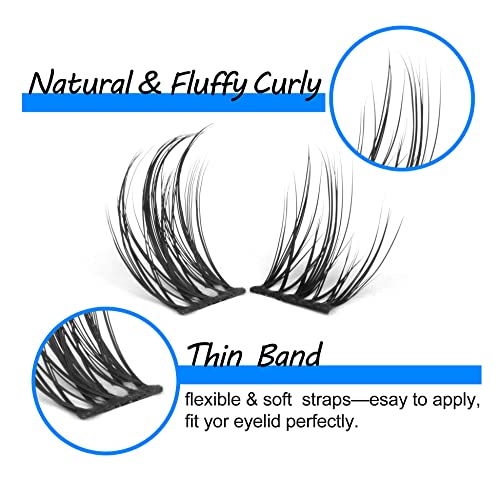 wiwoseo Lash Clusters 72Pcs Individual Lashes D Curl 12MM Eyelash Clusters False Eyelashes Natural Look Lashes for DIY at Home Lash Extension - Image 3