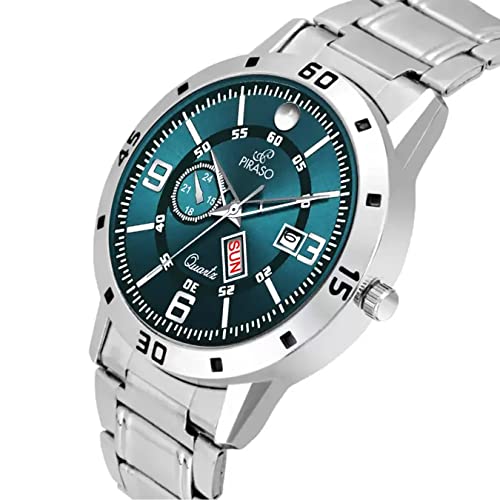 Image of PIRASO Analog Day and Date Working Display MESH Strap Watch for Men & Boys