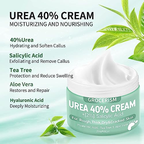Urea-Cream-40-Percent-For-Feet-Plus-2-Salicylic-Acid-882-oz-Foot-Cream-and-Hand-Cream-Maximum-Strength-with-Hyaluronic-Acid-Tea-Treeand-Aloe-Vera-for-Deep-Moisturizes-Callus-Remover-and-Soften