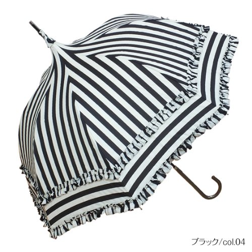 felice stripe（フェリーチェストライプ）/ 傘 パゴダ傘 レディース UVカット 晴雨兼用 (ブラック/col.04)
