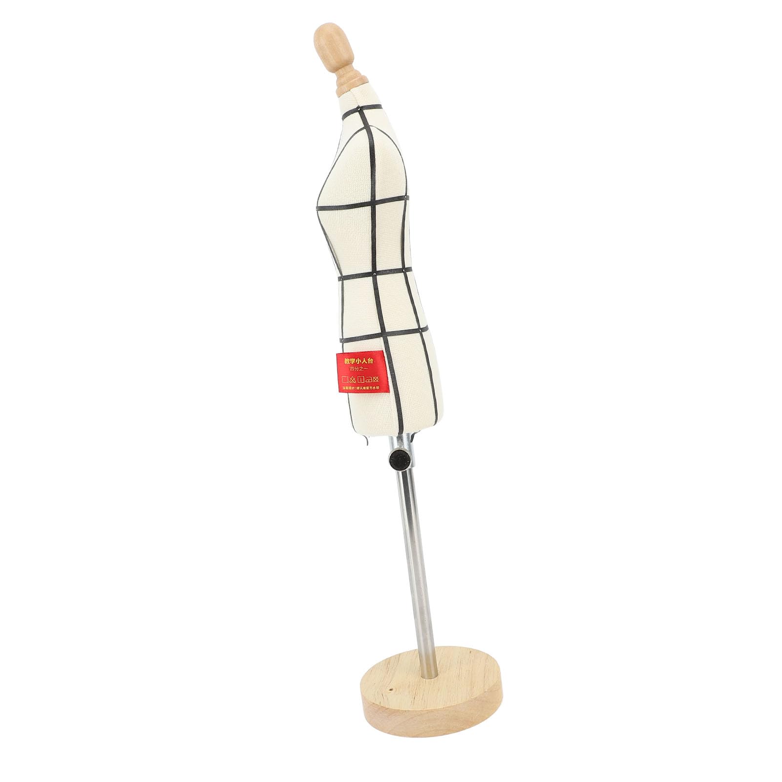 Miniaturowy Manekin w Formie Sukienki z drewnianą podstawą do Szycia i Wystawiania w Zakładach Krawieckich, Kompaktowy i Trwały Model z Tkaniny (Rozmiar 1/2)