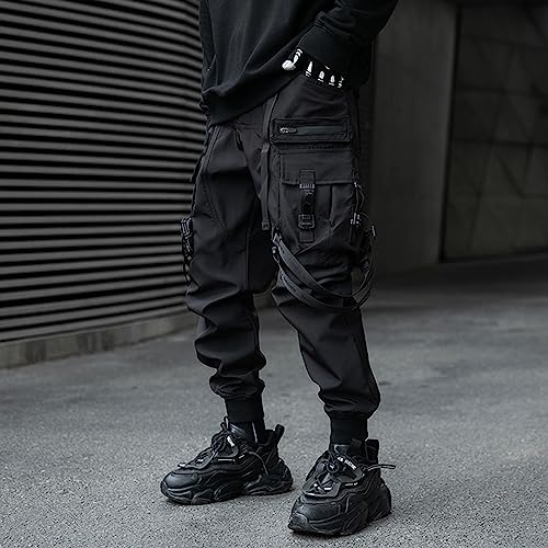 XYXIONGMAO Men's Techwear Japanese Streetwear Goth Black Cargo Jogger Fashion Tripp Pants4