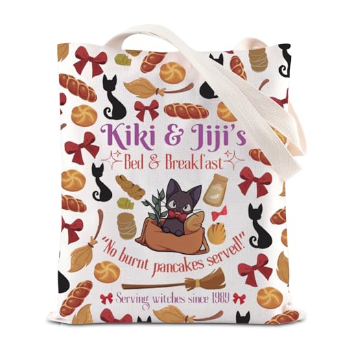 Bolso tote FOTAP para amantes del anime Kiki y Jiji, inspirado en la película animada, con diseño de gato negro miniatura 1
