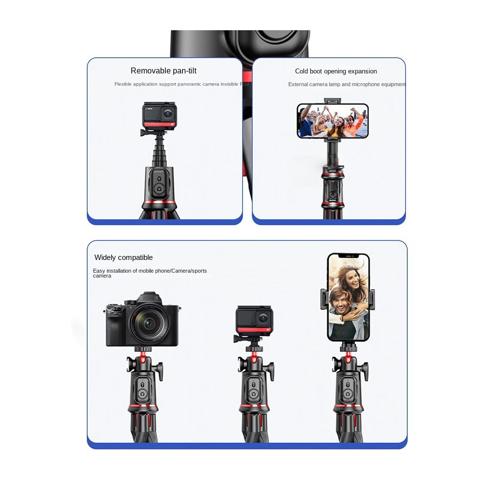 Treppiede per telefono selfie stick treppiedi flessibile allungabile per smartphone e fotocamera con telecomando senza fili, durevole, facile da installare, 500424828