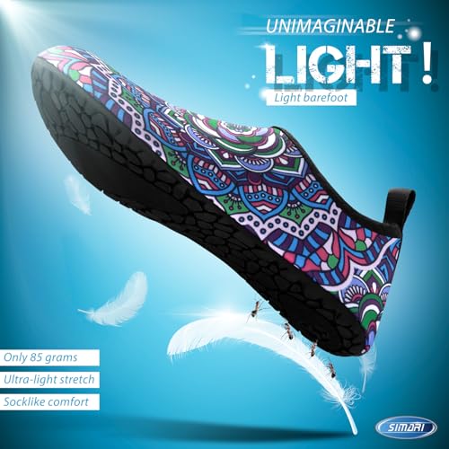 Image of SIMARI Water Shoes for Women Men Swim Aqua Socks Beach Pool Essentials Barefoot Surf River Boat Kayak Sea Yoga Sand Exercise Sport Accessories Breathable Quick-Dry Adult Youth Kid Size SWS001
