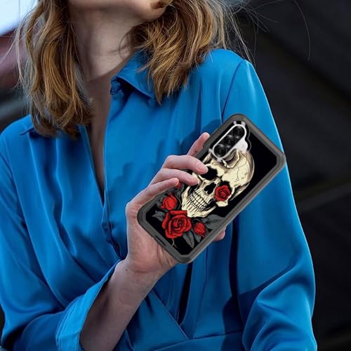 GFEWYTJYJ for Galaxy A26 5G Case,Shockproof 3-Layer Full Body Protection Rugged Heavy Duty High Impact Hard Cover Case for Samsung Galaxy A26 5G 6.7 inch 2025,Red Rose Skull - image 7