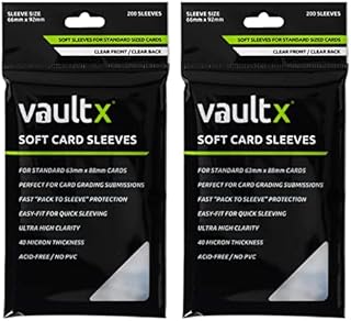 Vault X Soft Trading Card Sleeves - 40 Micron High Clarity Penny Sleeves for TCG (400 Pack)