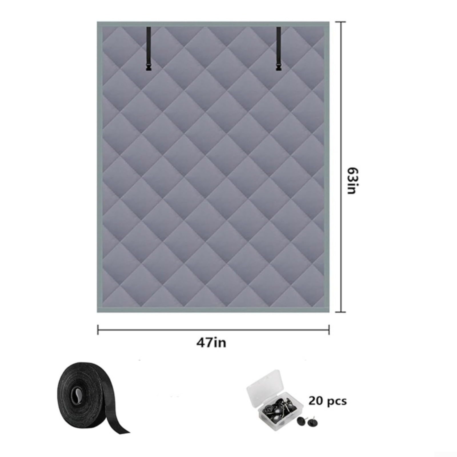 Housse de fenêtre isolante en tissu Oxford pour la maison, la chaleur hivernale, bloque la chaleur d'été, facile à installer, aucun outil nécessaire, plusieurs tailles (66 x 96,5 cm) - Gris