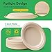 Gezond 100% Compostable Paper Plates 7 Inch, 150pcs Disposable Heavy-Duty Plates Unbleached Biodegradable Plate Made of Sugarcane Fiber 4