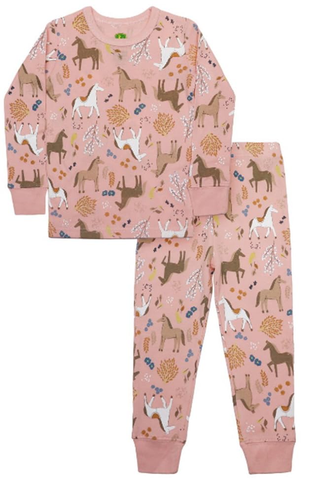 John Deere Pink Horse Pony 2 pc Pajama Set Top and Bottoms Sizes 2T 3T 4T 5 6 6X