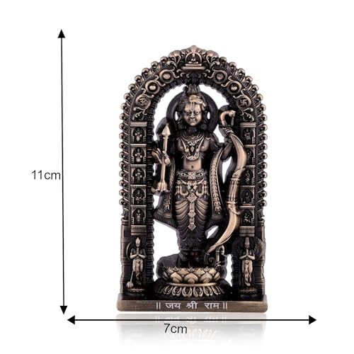 Craftam Metal Shree Ram Lalla Murti in Ayodhya Mandir Ramlalla Temple Idol Ram Lalla Statue for Pooja Home Decor (Hight : 4.5 Inch, Brass Color)