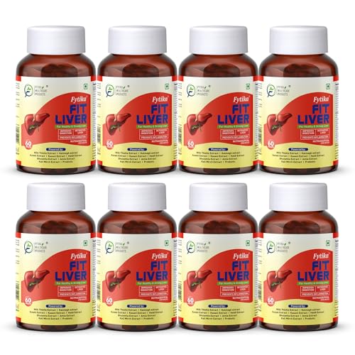 Image of Fytika Fit Liver | Liver Detox Supplement | Liver Detox with Milk Thistle, Kalmegh, Kutaki, Kasani, Haldi | For Men & Women | 480 Tablets (Pack of 8)
