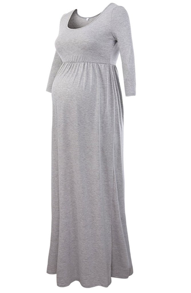 Jinson Womens Basic 3 4 Sleeve Maternity Long Maxi Dress | Desertcart Guam
