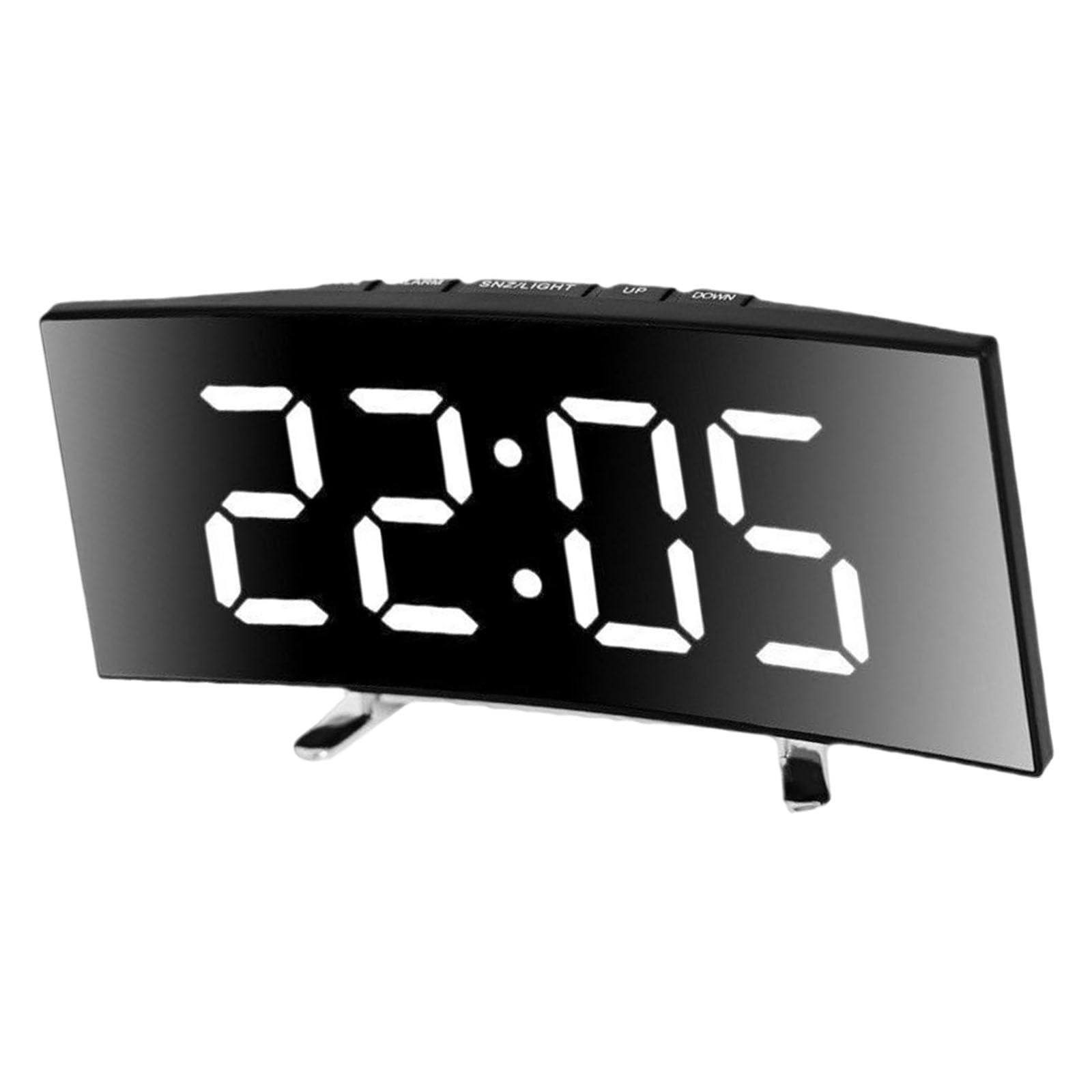 Yhplxyuus Modern Curved Digital Alarm Clock Temperature Date Display Nightlight Quiet Operate USB/Battery Power Curved LED Desktop Clock