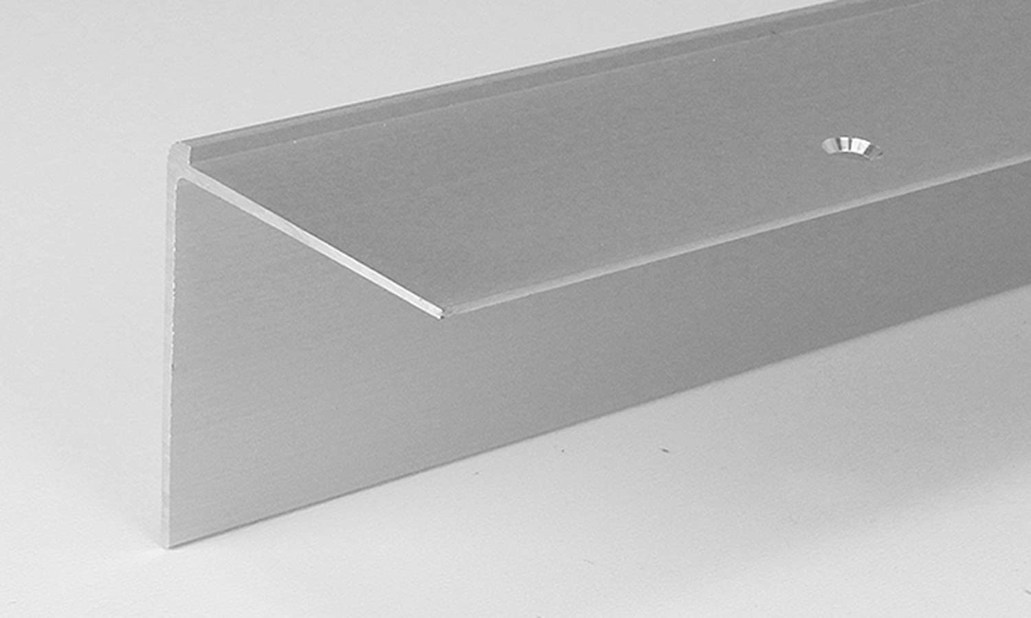 Treppenkantenprofil | Aluminium | Länge 1 m | Winkelprofil | 40 x 37 x 2 mm | Gebohrt | Silber