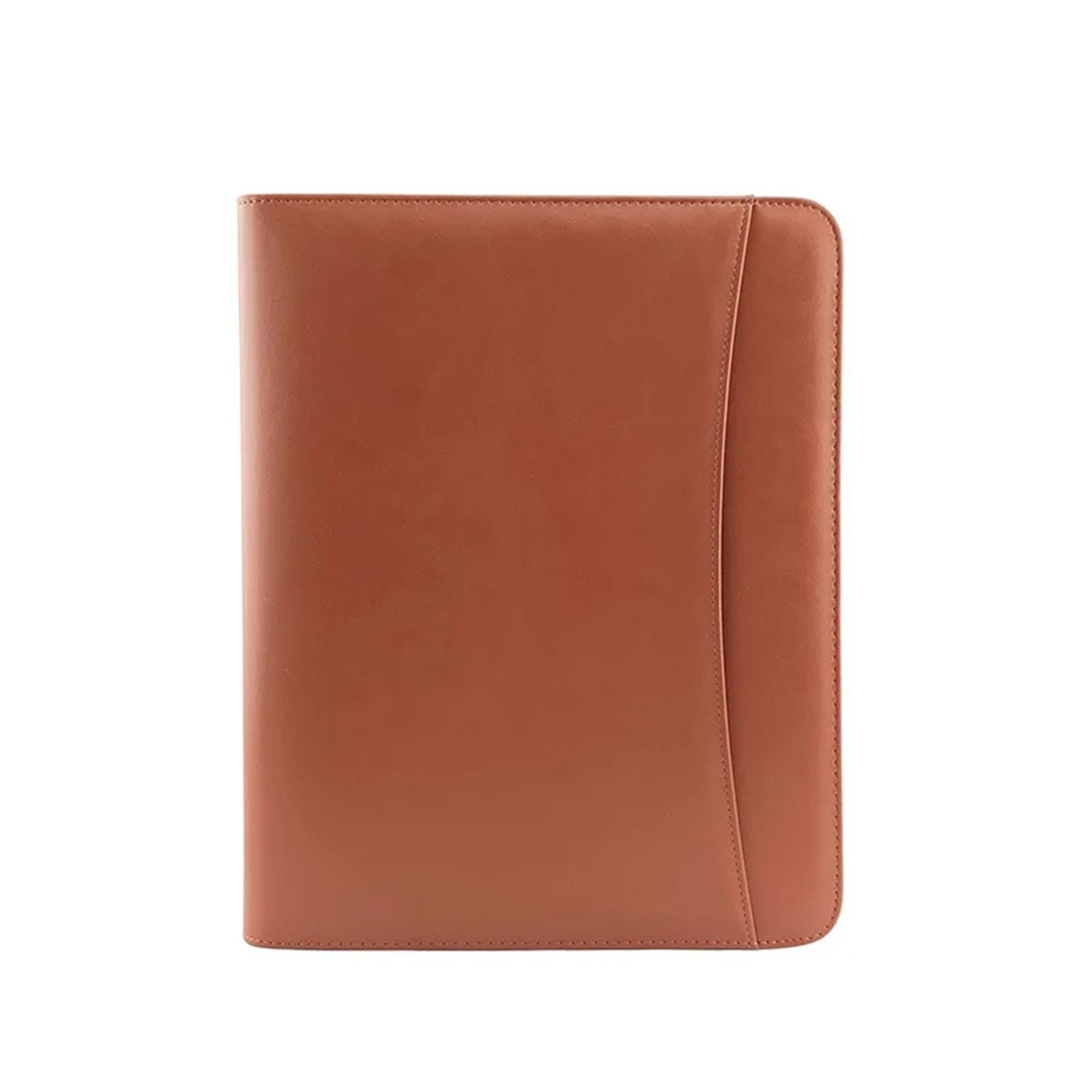 Documenti in pelle Cartella in pelle con chiusura a cerniera for iPad/tavolo e raccoglitore for curriculum for colloqui di lavoro(Brown without book)
