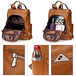 S-ZONE Women Genuine Leather Backpack Purse Anti-theft Travel Rucksack Convertible Shoulder Bag Medium - Image 3