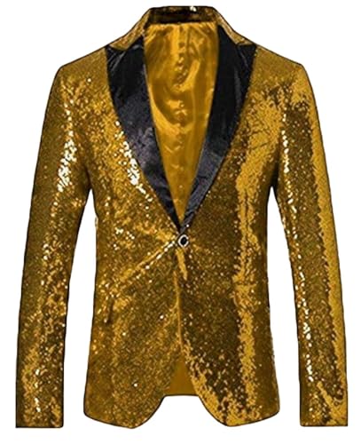 Men's Hot Pink Sequined Nightclub Tuxedo One Button Blazer Jacket Wedding Coat Hot Pink 48 Chest / 42 Waist4