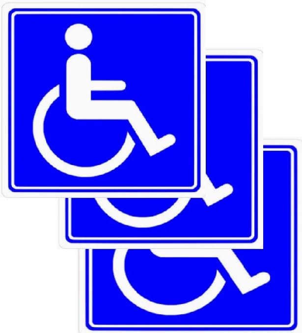 3u Pegatinas de Discapacitado. Pegatinas Coche Minusválido. Conjunto de 3 Tarjetas Minusválido Homologados Válidos para Coches, Furgonetas, Camiones y otros