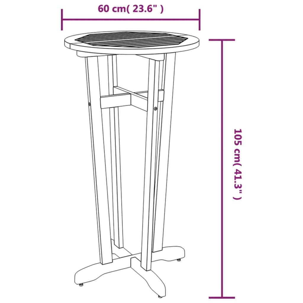 vidaXL Ensemble de Bar de Jardin 5 pcs, Table et Chaises avec Repose-Pieds, Ensemble de Meubles de Terrasse Extérieur, Bois d'Acacia Solide