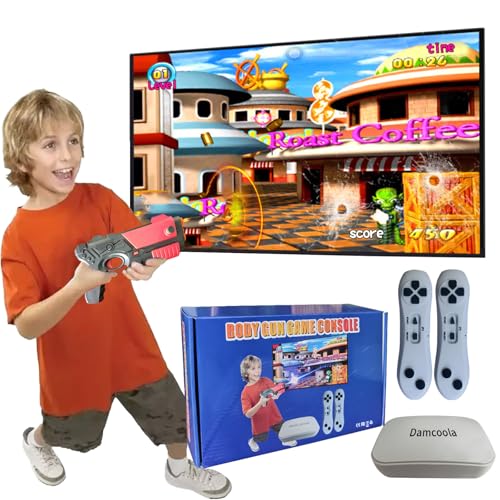 【Preload di 900+ giochi】 La console per videogiochi Damcoola è dotata di oltre 900 giochi in totale, tra cui: 29 giochi interattivi e sportivi, 72 giochi puzzle, 800+ giochi retro, 21 giochi AR Gun. Senza uscire, potete godervi l'esercizio fisico e il gioco a casa.