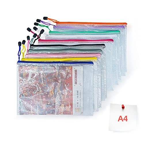 Popys 10 Bolsas De Archivo De Cremallera Bolsa De Documentos De Plástico De Impermeable 5 Colores, Bolsas De Archivos De Malla Para Uso De Ofici Popys 10 Bolsas De Archivo De Cremallera Bolsa De Documentos De Plástico De Impermeable 5 Colores, Bolsas De Archivos De Malla Para Uso De Ofici