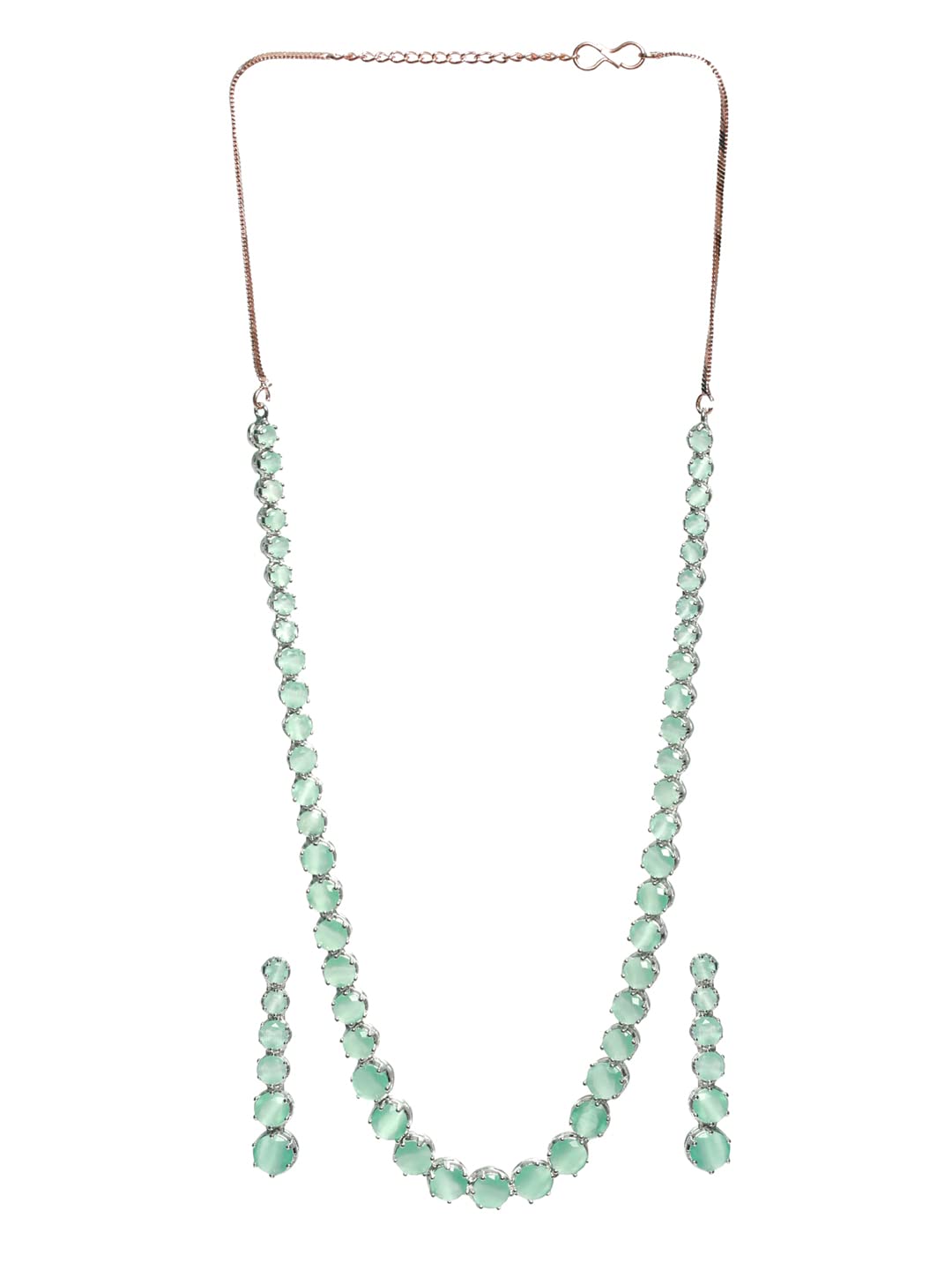 Solitaire Silver Plated Jewellery Set, Classic Elegance