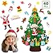 Albero Natale Feltro DIY Albero Natale Artificiale Addobbi Natalizie Educativo Giocattolo Regalo Bambini per Decorazioni Murali Natalizie da Parete, Porte, Ufficio, Aula -- 40 Ornamenti (100cm*60cm)