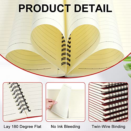 Image of Yahenda 18 Pcs Spiral Notebooks,1 Subject,Wide Ruled, Red