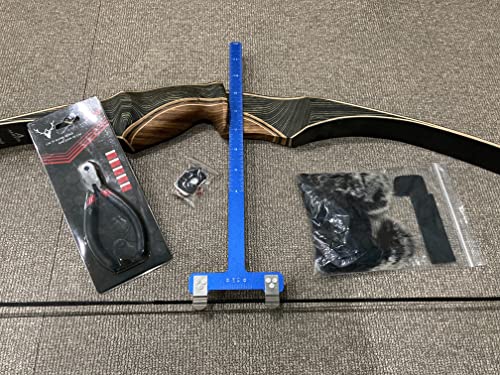 Deerace Bow String Nocking Points Set – T Square Ruler With Plier For Recurve And Compound Bowstring Accessories (B Set, Blue) #TOP1