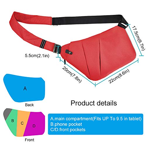 OSOCE Anti-Theft Waterproof Shoulder Backpack Sling Chest Crossbody Bag Cover Pack Rucksack Bicycle Sport