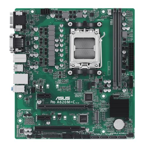 Pro A620M-C-CSM, Pro A620M-C-CSM Scheda madre mATX con design PCB a 6 strati, DDR5, DisplayPort, HDMI, VGA, DVI-D, PCIe 4.0 M. 2, Ethernet Realtek 1Gb, Q-LED Core, Header SMBUS, SafeSlot Core - Scheda madre - Immagine 2