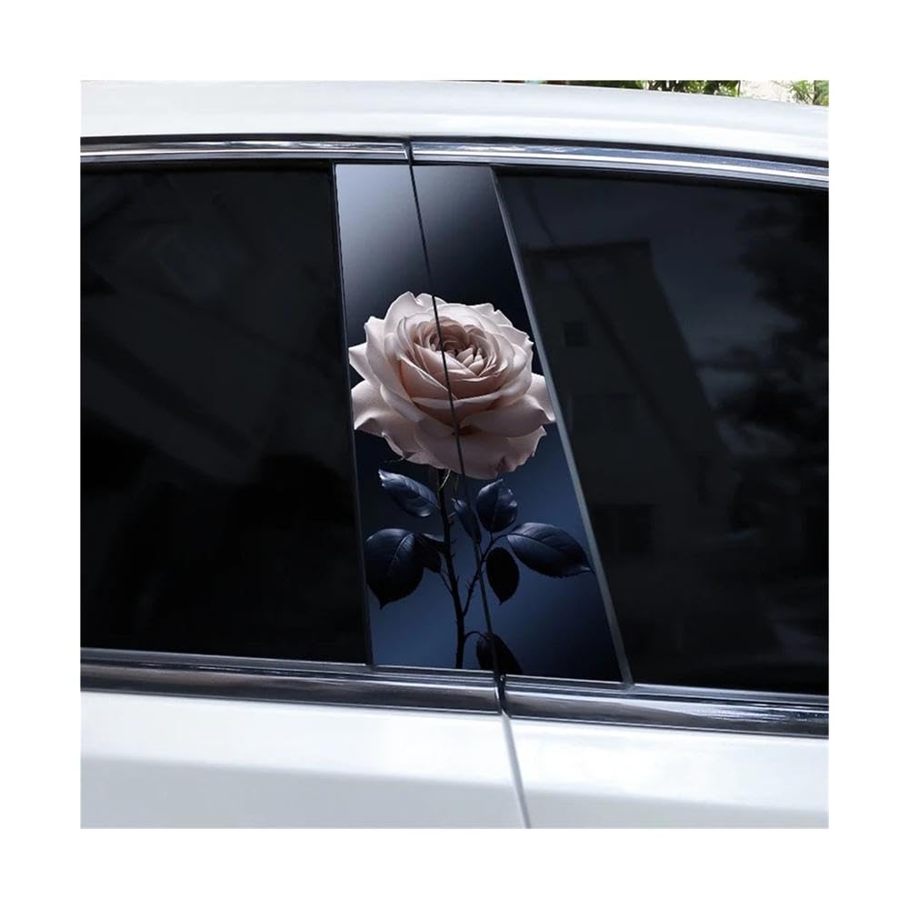 Bertdcx D Car Oor Pillar Sticker Flame Rose Car Styling Ecal Auto Parts(D)