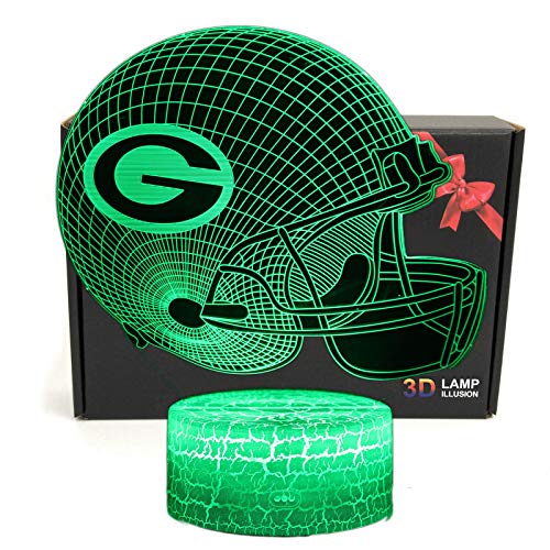 Helmet Shape 3D Illusion 7 Colors LED Night Light Desk Lamp Gifts for Kids, Boys, Girls, Men, Women