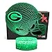 Deal Best NFL Team 3D Optical Illusion Smart 7 Colors LED Night Light Table Lamp with USB Power Cable (Green Bay Packers)
