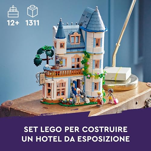LEGO Friends Bed And Breakfast al Castello, Giochi per lo Sviluppo Sociale per Bambine e Bambini da 12 Anni, Hotel Giocattolo da Costruire, Albergo a 3 Paini con 4 Personaggi, Cane e Accessori, 42638 - Immagine 2