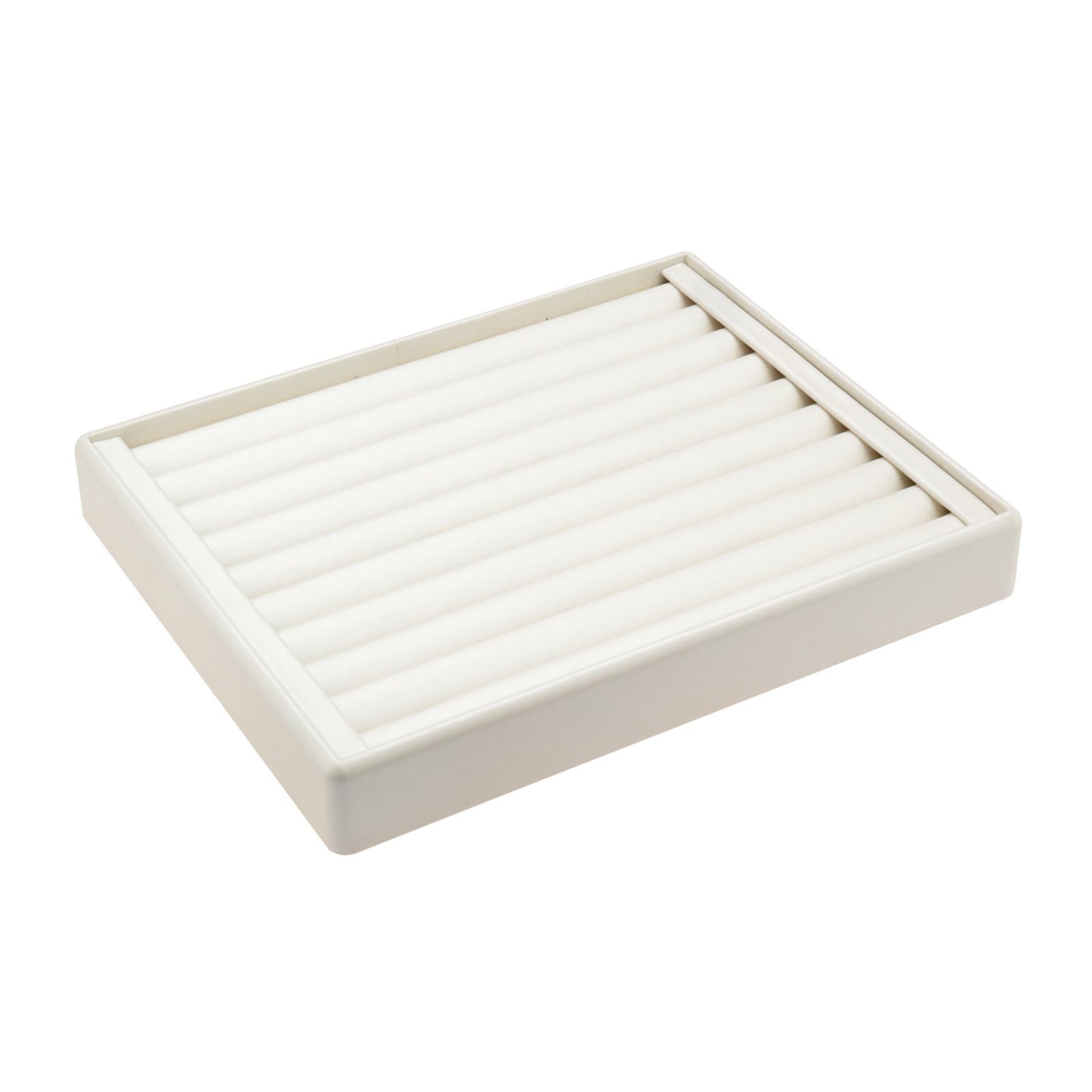 Fazvncv Luxury Leather Jewelry Display Tray Having Slots for Multiple Items Compact Size 20x25x3.5cm Contemporary Hoop Tray