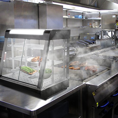 Ensue 1200W Commercial Countertop Restaurant 3 Tier Food Warmer 27" Display Case Pizza Hot Dog Heated