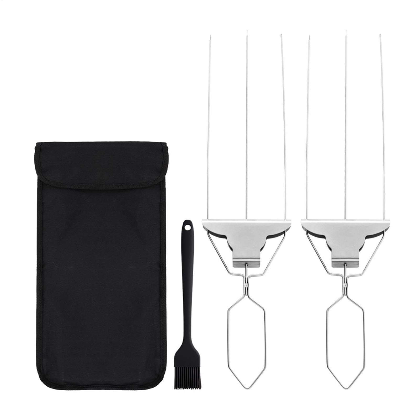 Fenayuu Barbecue Skewers - Reusable Barbecue Kebab Sticks with Slider - Flat Chicken Skewers - for Meat, Chicken, Beef, Pork, Shrimp, Fish, Camping, Outdoor
