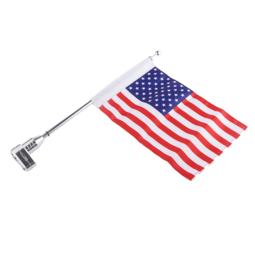MagiDeal Amerikanisch USA-Flagge mit Halter Halterung auf Gepäckträger Montieren Pole für Passend für - XL883 1200