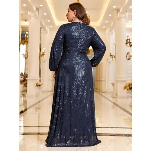 Image of TOLEEN Women's Plus Size Sequin Dress Luxurious Style Formal Cocktail Evening Party Maxi Dresses