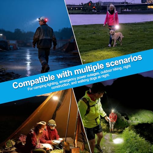 LED Licht 2er Set USB Aufladbar Wiederaufladbares,Kompakt und Wasserdicht,Helles Licht,LED Lampe Set für Rucksack