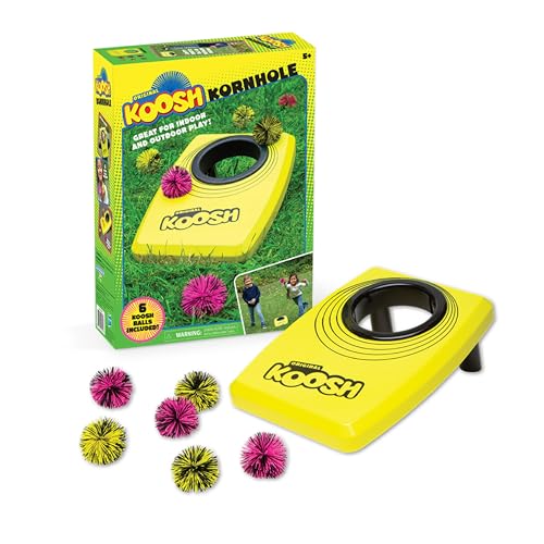 Image of Koosh Cornhole Set for Kids, Outdoor Toys for Kids, Koosh Balls Included | Perfect for Beginners, Preschool Toys, Easy Storage, 1 Kornhole Board, 6 Koosh Balls Included, Screen-Free, Holiday Game
