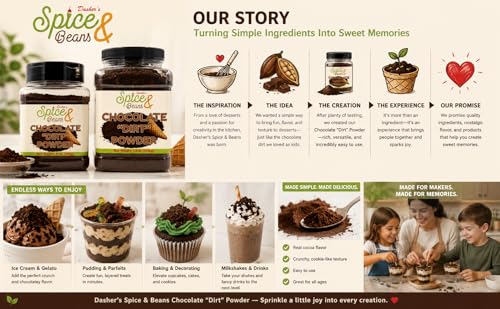 Image of Chocolate Cookie inchDirt inch Powder 2.5 lb | Chocolate Cookie Crumb Dessert Topping | Ice Cream, Dirt Cups, Cakes, Cupcakes & Dessert Decorations | Bulk Resealable Container | Dasher's Spice & Beans