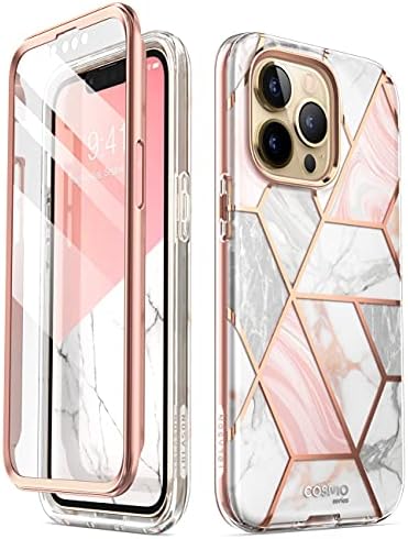 i-Blason Cosmo Series Case for iPhone 13 Pro 6.1 inch (2021 Release), Slim Full-Body Stylish Protective Case with Built-in Screen Protector (Marble)