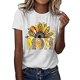 T-Shirt Baseball Print Kurzarm Sommer Casual Tunika Top Metallic Oberteil Damen Damen T-Shirt Sommer Bluse Damen Kurzarm Sommer