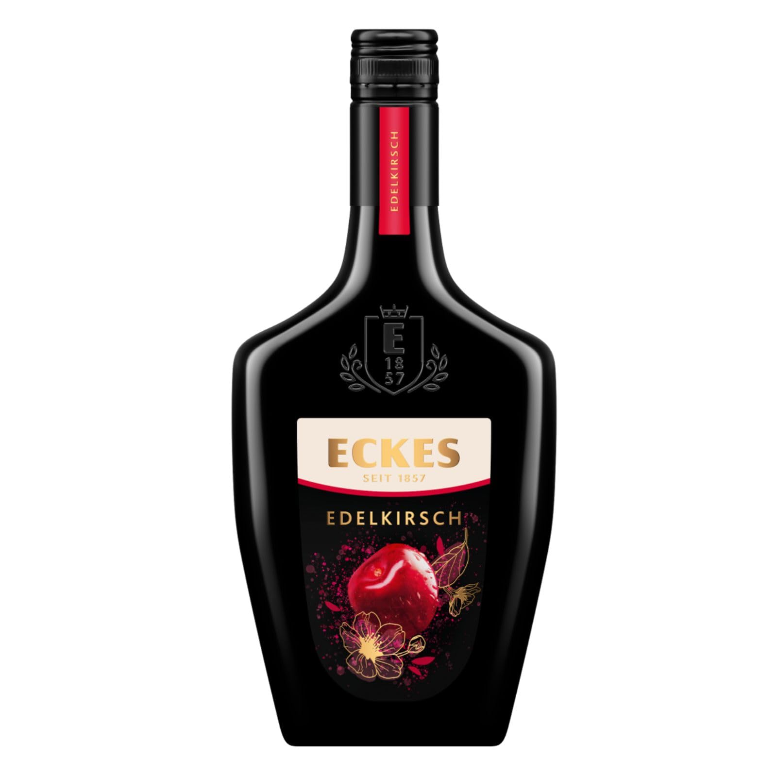 Eckes Edelkirsch Likör (1 x 0,5 l) – Klassischer Kirschlikör mit vollfruchtigem Aroma sonnengereifter Kirschen, 20 Prozent vol
