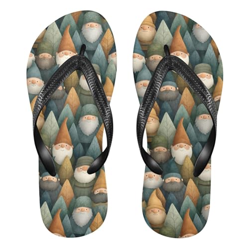 Flip Flop Sandals Tree Gnome Print for Women Men Beach Outdoor XS